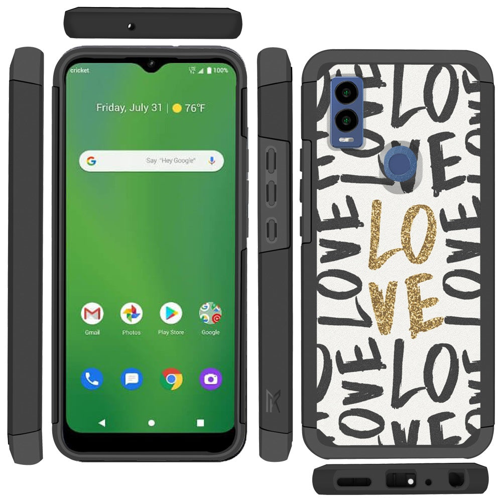 Cricket Innovate E 5G Tough Strong MetKase Hybrid (Magnet Mount Friendly) Case Cover - Love (1105084)