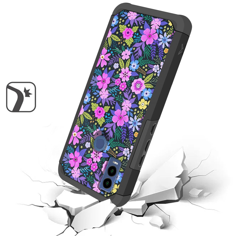 Cricket Innovate E 5G Tough Strong MetKase Hybrid (Magnet Mount Friendly) Case Cover - Mystical Floral Boom (1105085)