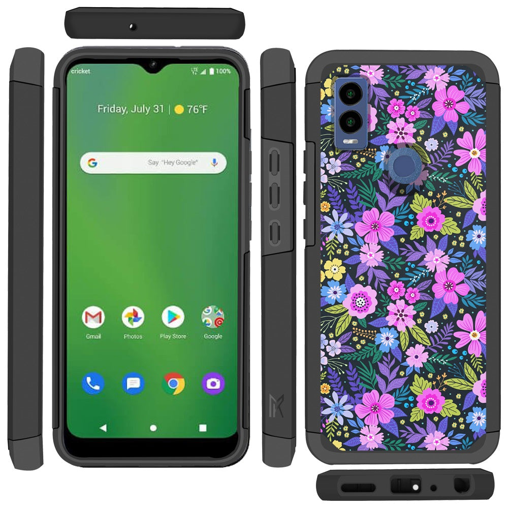 Cricket Innovate E 5G Tough Strong MetKase Hybrid (Magnet Mount Friendly) Case Cover - Mystical Floral Boom (1105085)