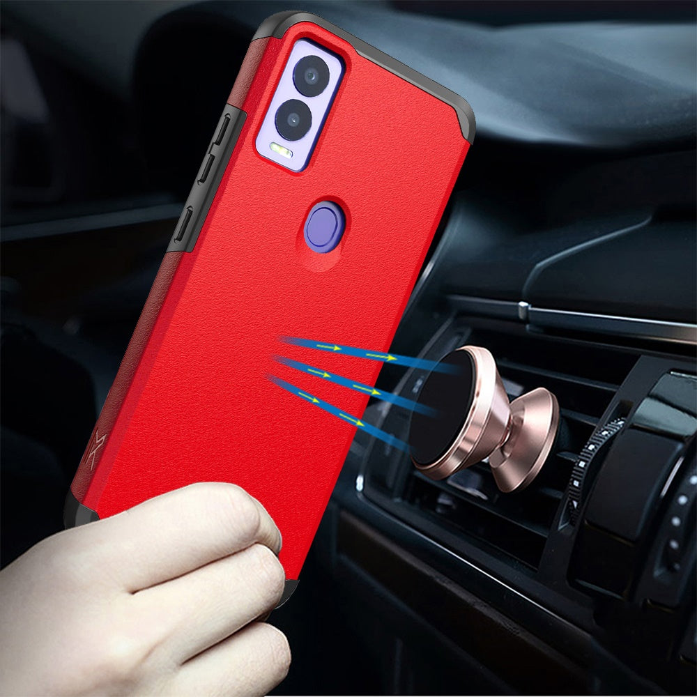 Cricket Magic 5G Tough Strong Hybrid (Magnet Mount Friendly) Case Cover - Red (1106032)