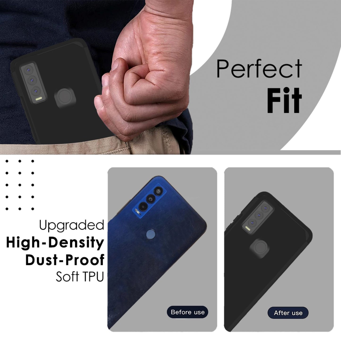Cricket Ovation 3 Tough Strong MetKase Hybrid (Magnet Mount Friendly) Case Cover - Black (1105263)