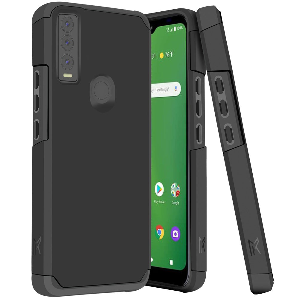 Cricket Ovation 3 Tough Strong MetKase Hybrid (Magnet Mount Friendly) Case Cover - Black (1105263)