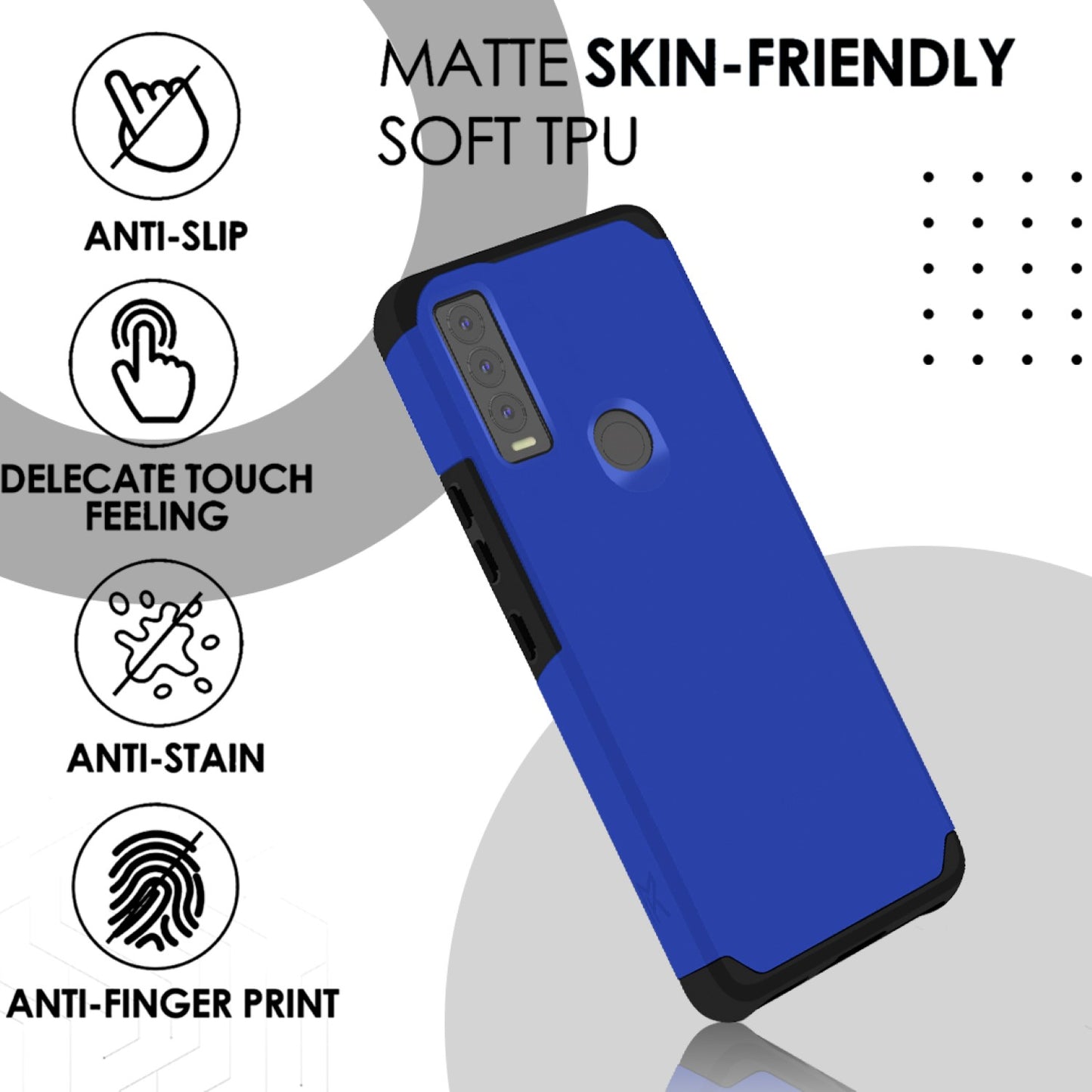 Cricket Ovation 3 Tough Strong MetKase Hybrid (Magnet Mount Friendly) Case Cover - Blue (1105264)