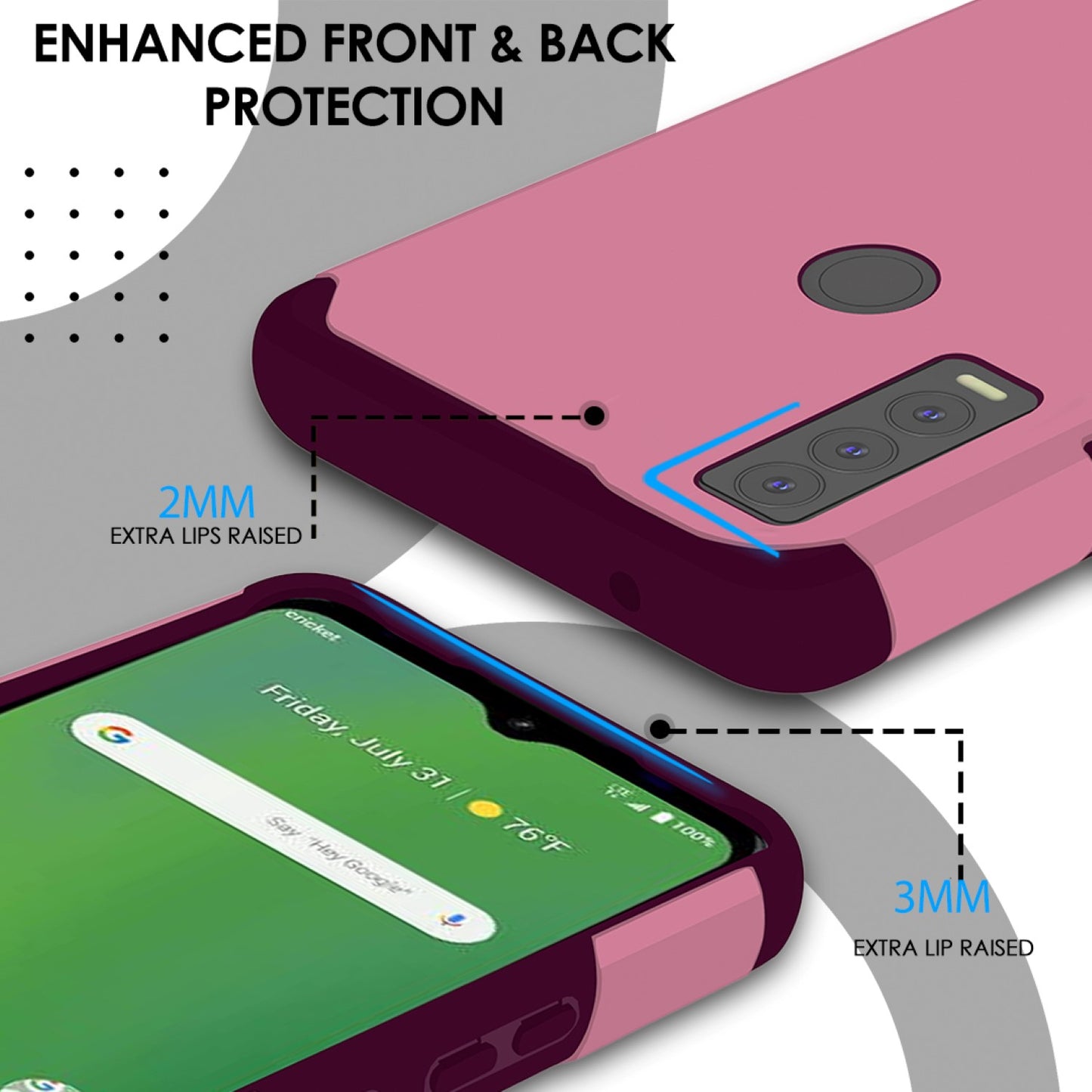 Cricket Ovation 3 Tough Strong MetKase Hybrid (Magnet Mount Friendly) Case Cover - Fruity Wine (1105266)