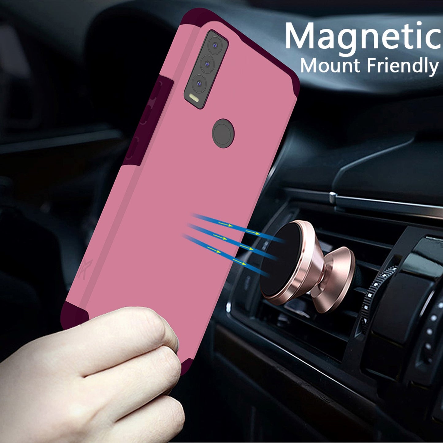 Cricket Ovation 3 Tough Strong MetKase Hybrid (Magnet Mount Friendly) Case Cover - Fruity Wine (1105266)