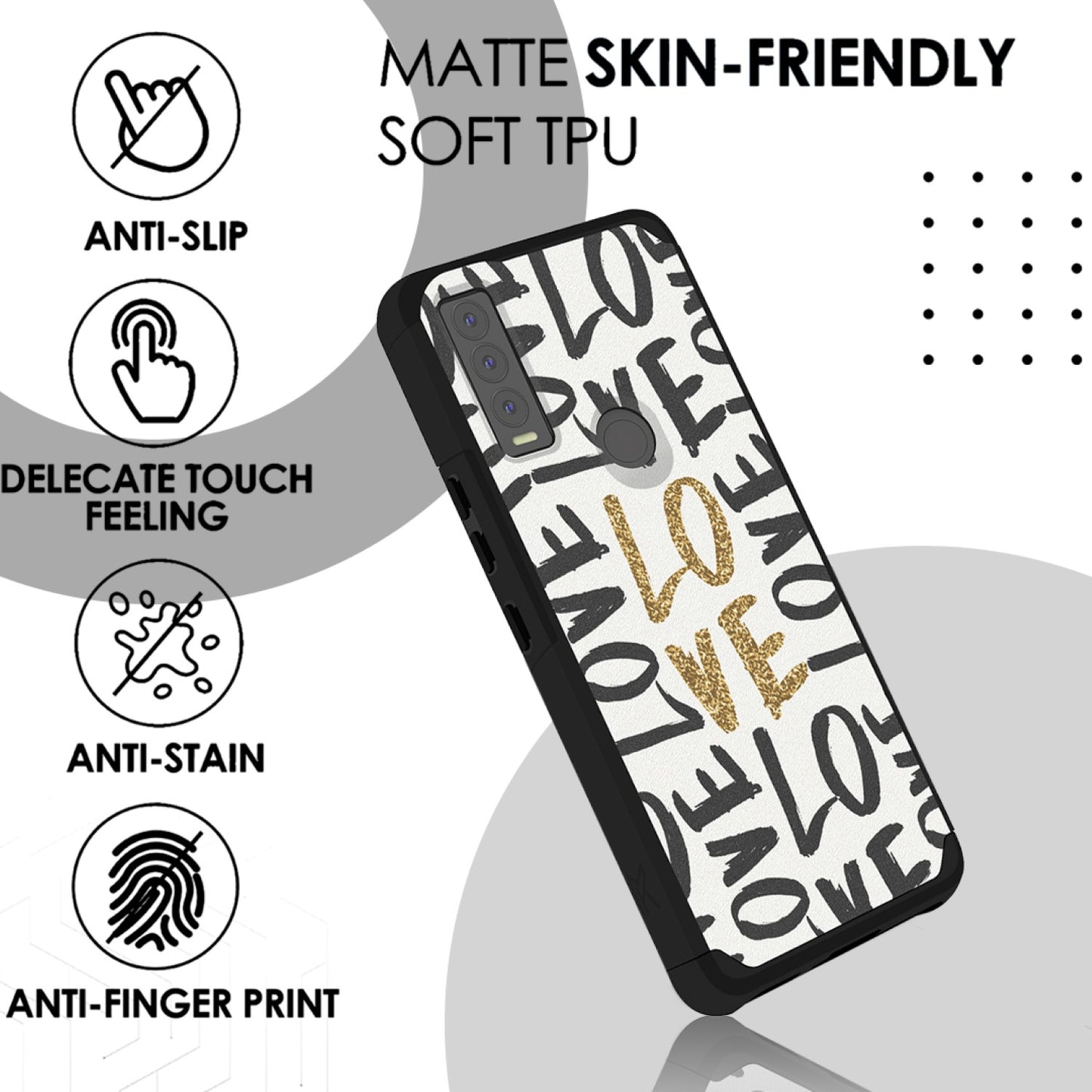 Cricket Ovation 3 Tough Strong MetKase Hybrid (Magnet Mount Friendly) Case Cover - Love (1105269)