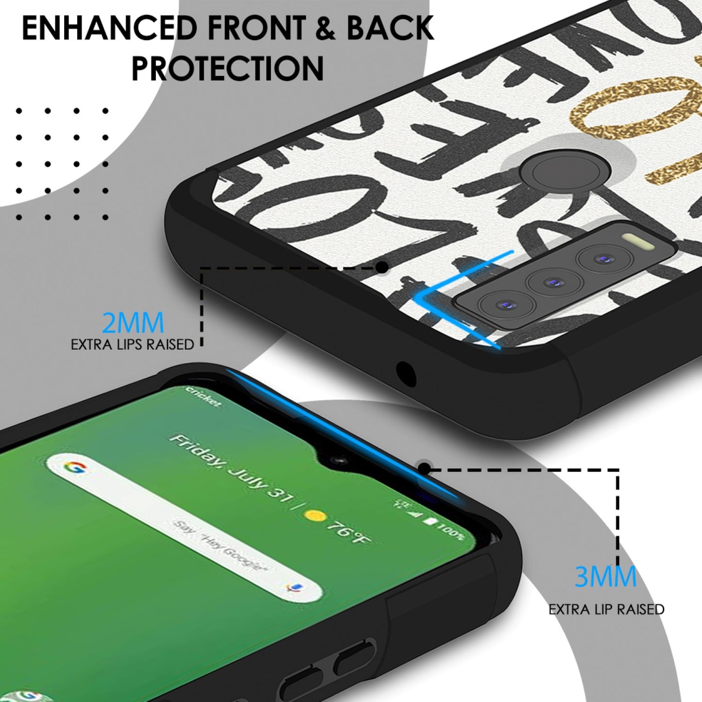 Cricket Ovation 3 Tough Strong MetKase Hybrid (Magnet Mount Friendly) Case Cover - Love (1105269)