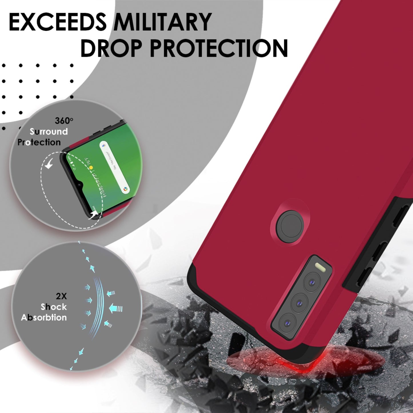 Cricket Ovation 3 Tough Strong MetKase Hybrid (Magnet Mount Friendly) Case Cover - Virtual Pink (1105268)
