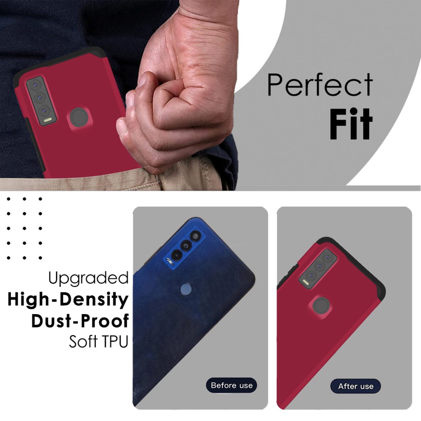 Cricket Ovation 3 Tough Strong MetKase Hybrid (Magnet Mount Friendly) Case Cover - Virtual Pink (1105268)