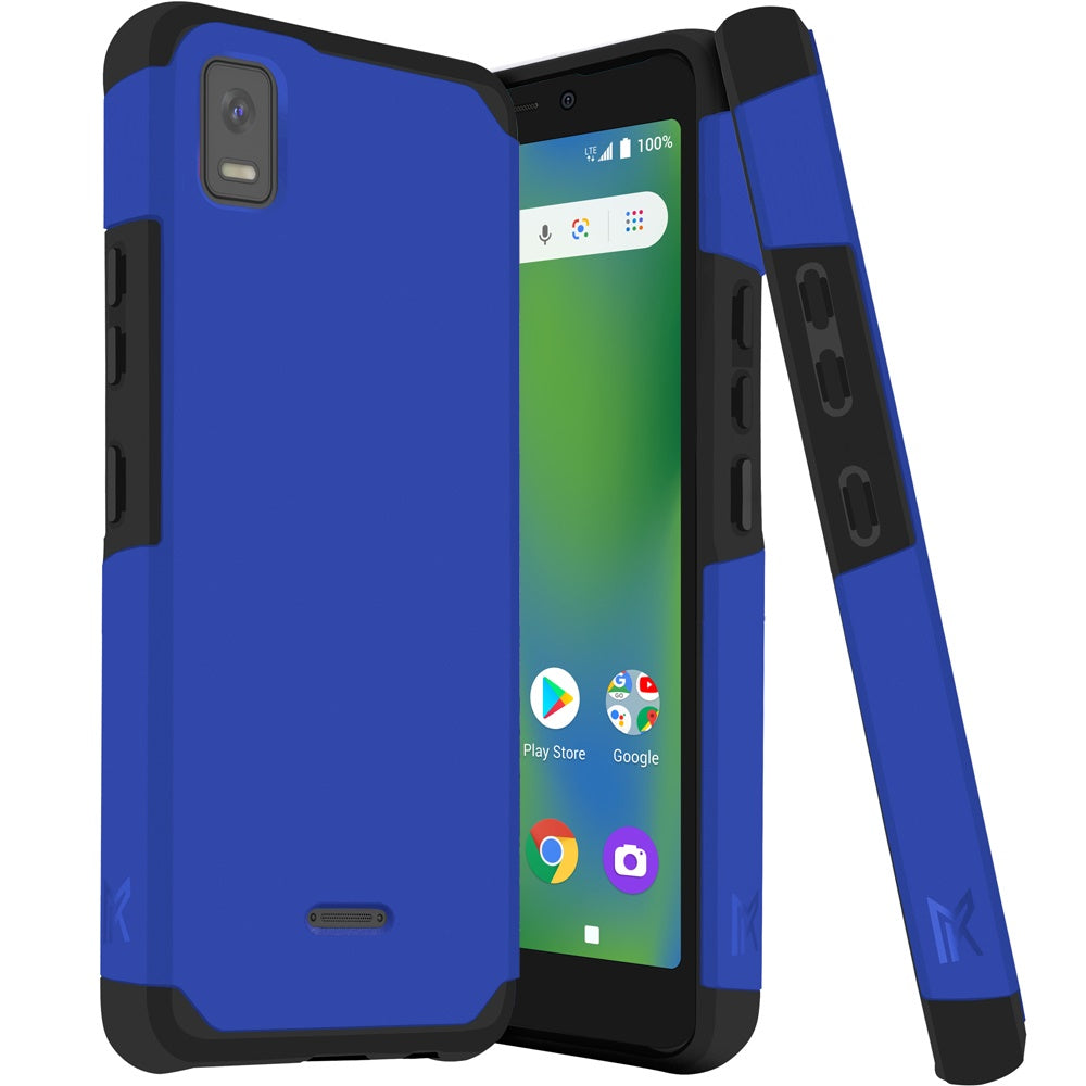 Cricket Debut Smart Tough Strong MetKase Hybrid (Magnet Mount Friendly) Case Cover - Classic Blue (1104870)