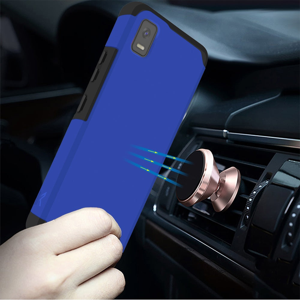 Cricket Debut Smart Tough Strong MetKase Hybrid (Magnet Mount Friendly) Case Cover - Classic Blue (1104870)