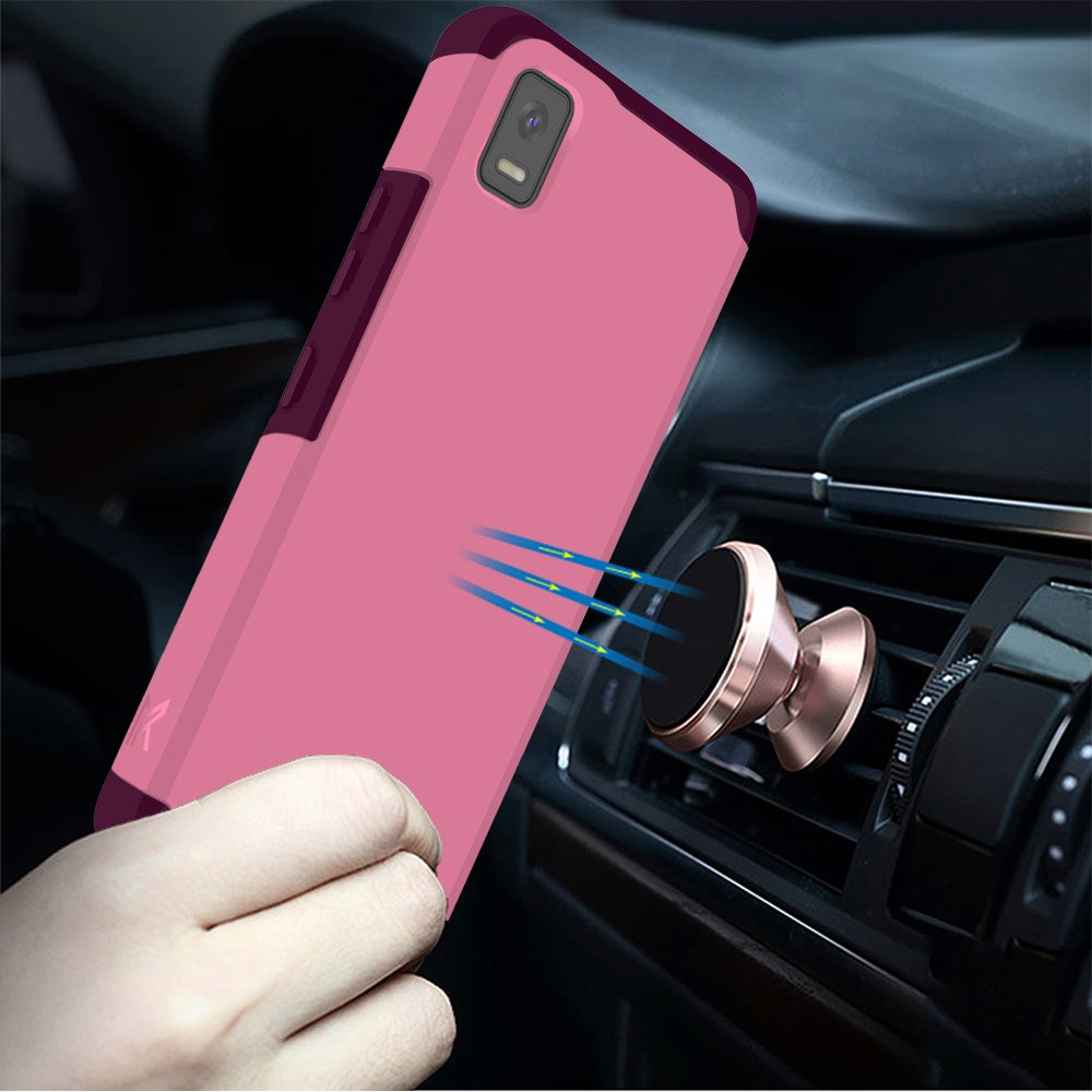 Cricket Debut Smart Tough Strong MetKase Hybrid (Magnet Mount Friendly) Case Cover - Fruity Wine (1104872)