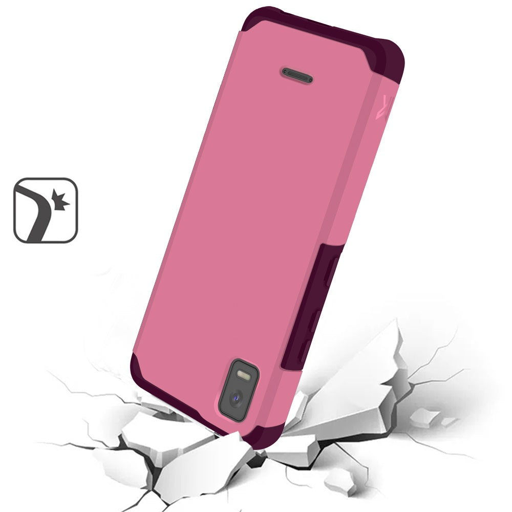 Cricket Debut Smart Tough Strong MetKase Hybrid (Magnet Mount Friendly) Case Cover - Fruity Wine (1104872)