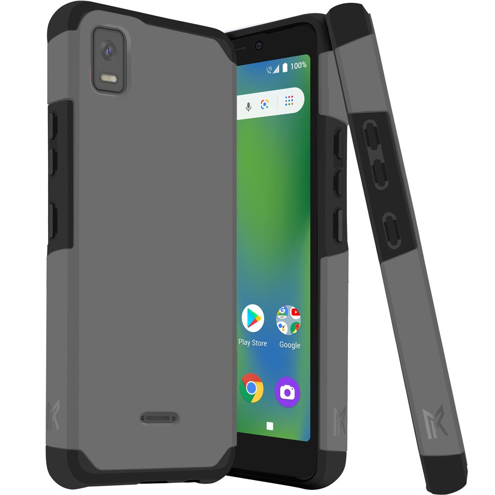 Cricket Debut Smart Tough Strong MetKase Hybrid (Magnet Mount Friendly) Case Cover - Charcoal Grey (1104871)