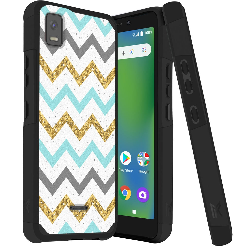 Cricket Icon 4 Tough Strong MetKase Hybrid (Magnet Mount Friendly) Case Cover - ZigZag (1105076)