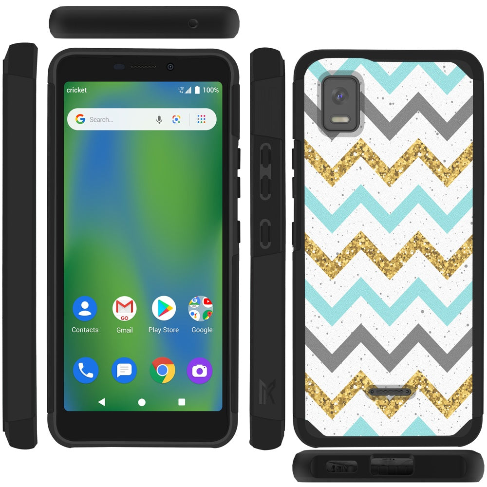 Cricket Icon 4 Tough Strong MetKase Hybrid (Magnet Mount Friendly) Case Cover - ZigZag (1105076)