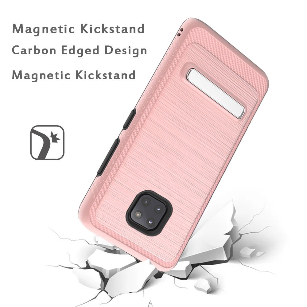 Moto G Power 2021 Slim Brushed Hybrid with Design Edged Lining with magnetic kickstand - Rose Gold (1103374)