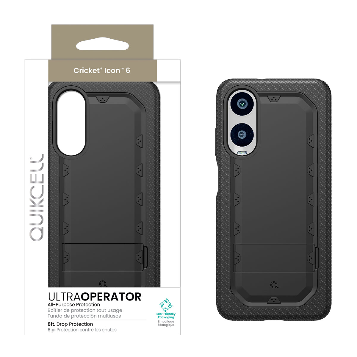 Quikcell Cricket Icon 6 Ultra OPERATOR Dual-Layer Case Armor Black (1107681)