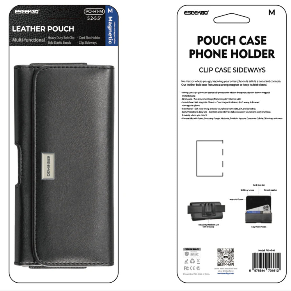 ESEEKGO Universal Magnetic Leather Phone Pouch PO-H1-M Suitable for 5.2-5.5 inch mobile phones ( 1103578) (MSRP $39.99)