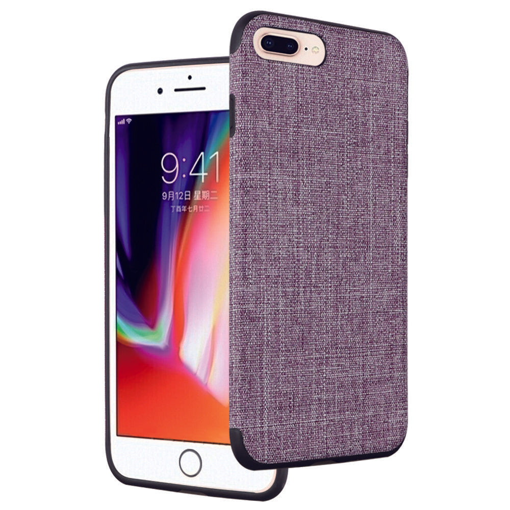 iPhone 8 Plus/7 Plus Premium Series Light Thin Non-Slip Fabric TPU Case - Purple (4741)