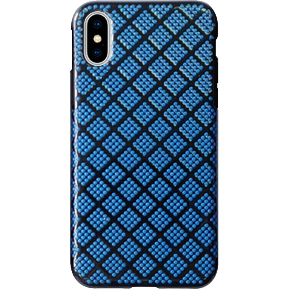 iPhone XS Max Premium Series Light Thin TPU Case with Raised Dots - Blue (947)