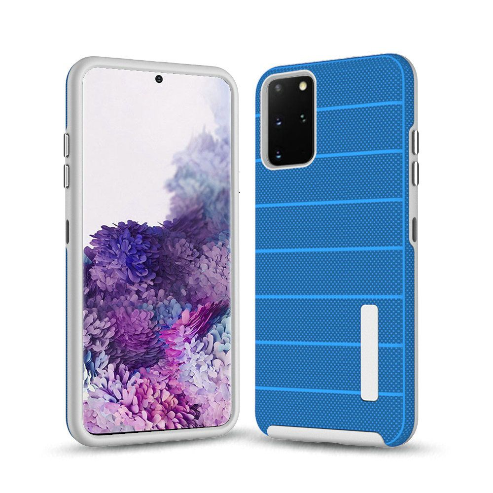 Samsung Galaxy s20 Plus s20+ Shock Proof Stripes Design PC TPU Shock Proof Hybrid - Blue (10193)