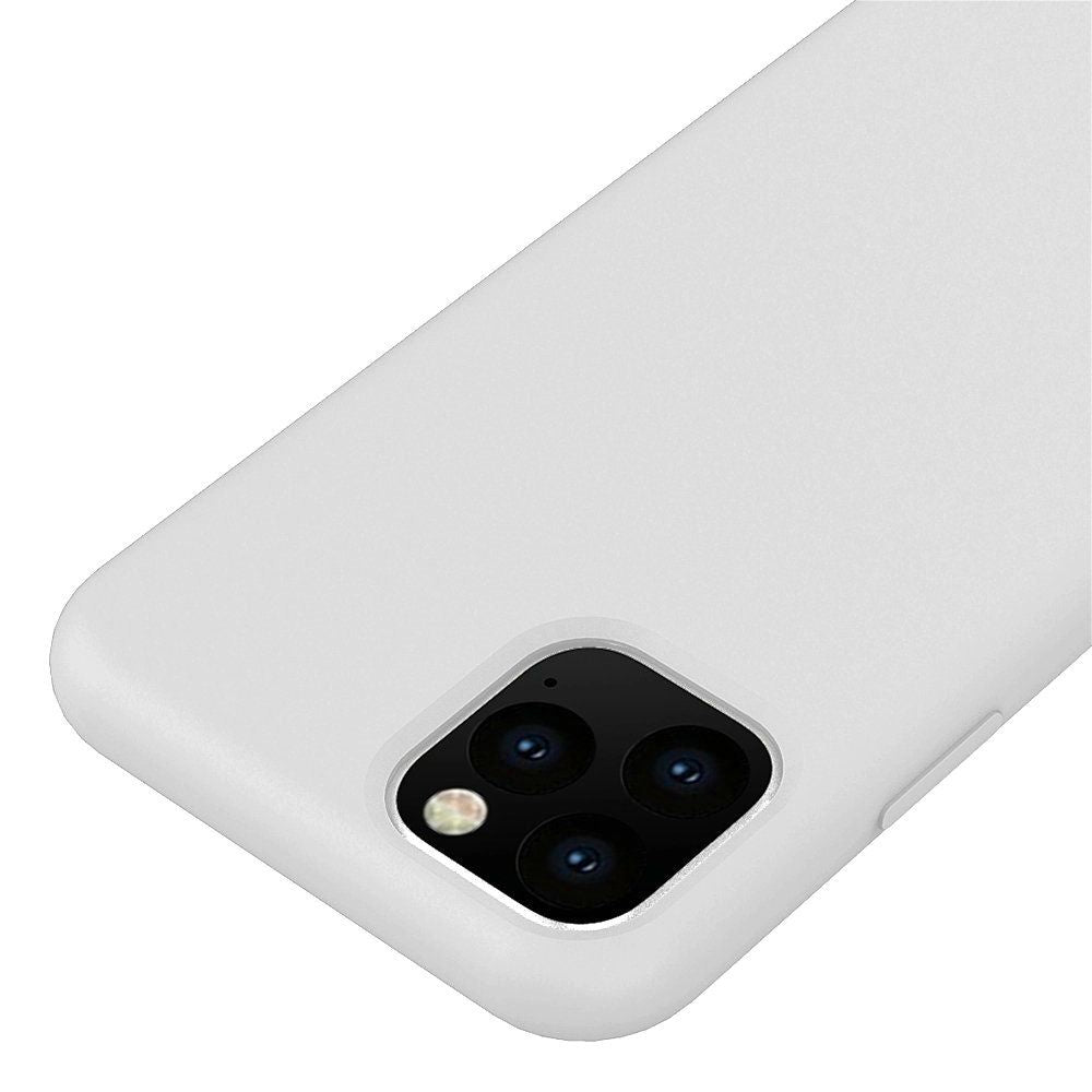 iPhone 11 Pro 5.8 Silicone Case , Liquid Silicone Full Body Thickening Design Phone Case (with Microfiber Lining) -White (4688)