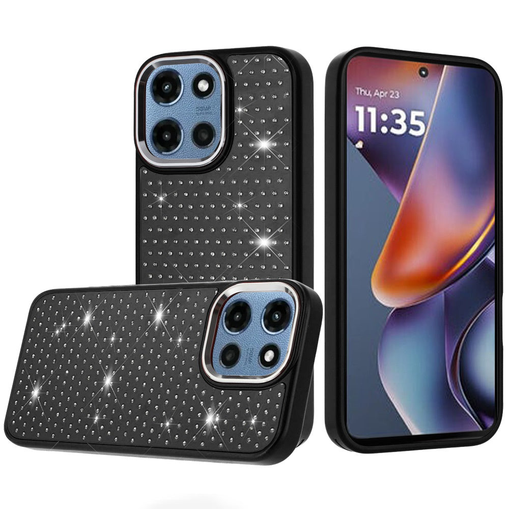 Motorola Moto G 5G 2025 Beautiful Diamond Metallic Design Metal Chrome Edged Hybrid - Black ( 1103612) (MSRP $59.99)