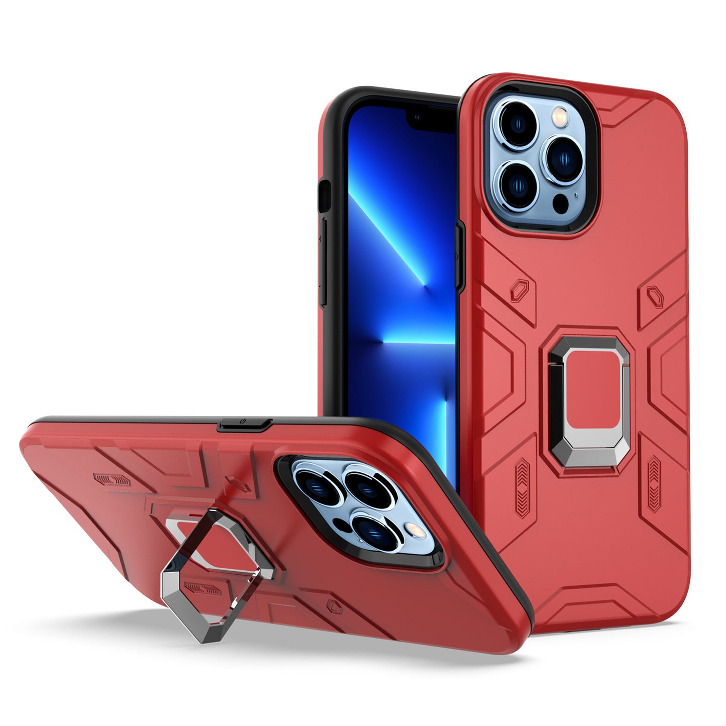 Apple iPhone SE 3 (2022) SE/8/7 Advanced Magnetic Ring Hybrid Case Cover - Red (1105160)
