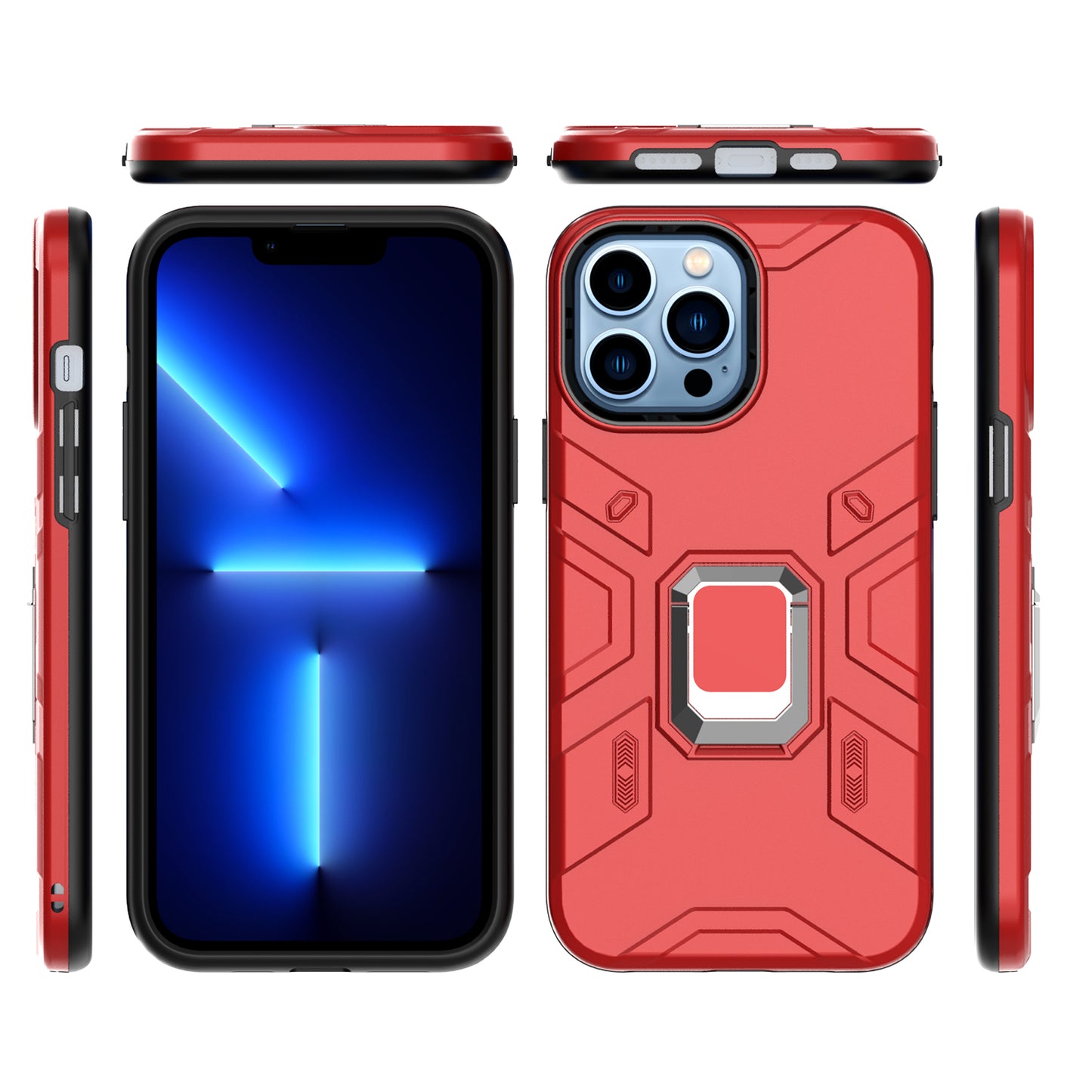 Apple iPhone SE 3 (2022) SE/8/7 Advanced Magnetic Ring Hybrid Case Cover - Red (1105160)