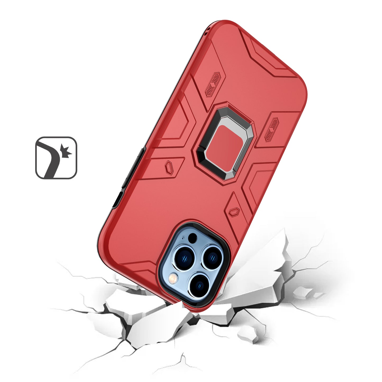 Apple iPhone SE 3 (2022) SE/8/7 Advanced Magnetic Ring Hybrid Case Cover - Red (1105160)