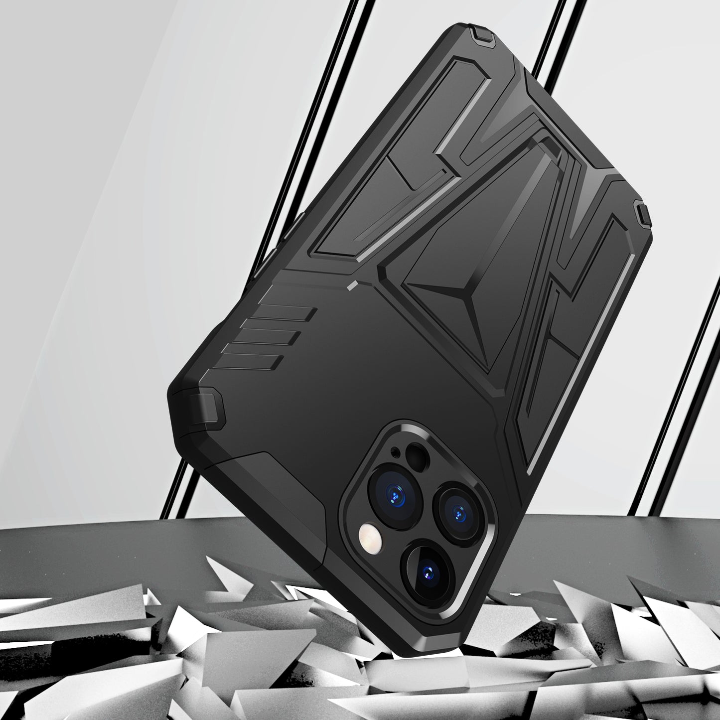 Apple iPhone SE 3 (2022) SE/8/7 Alien Design Shockproof Kickstand Magnetic Hybrid Case Cover - Black (1105161)
