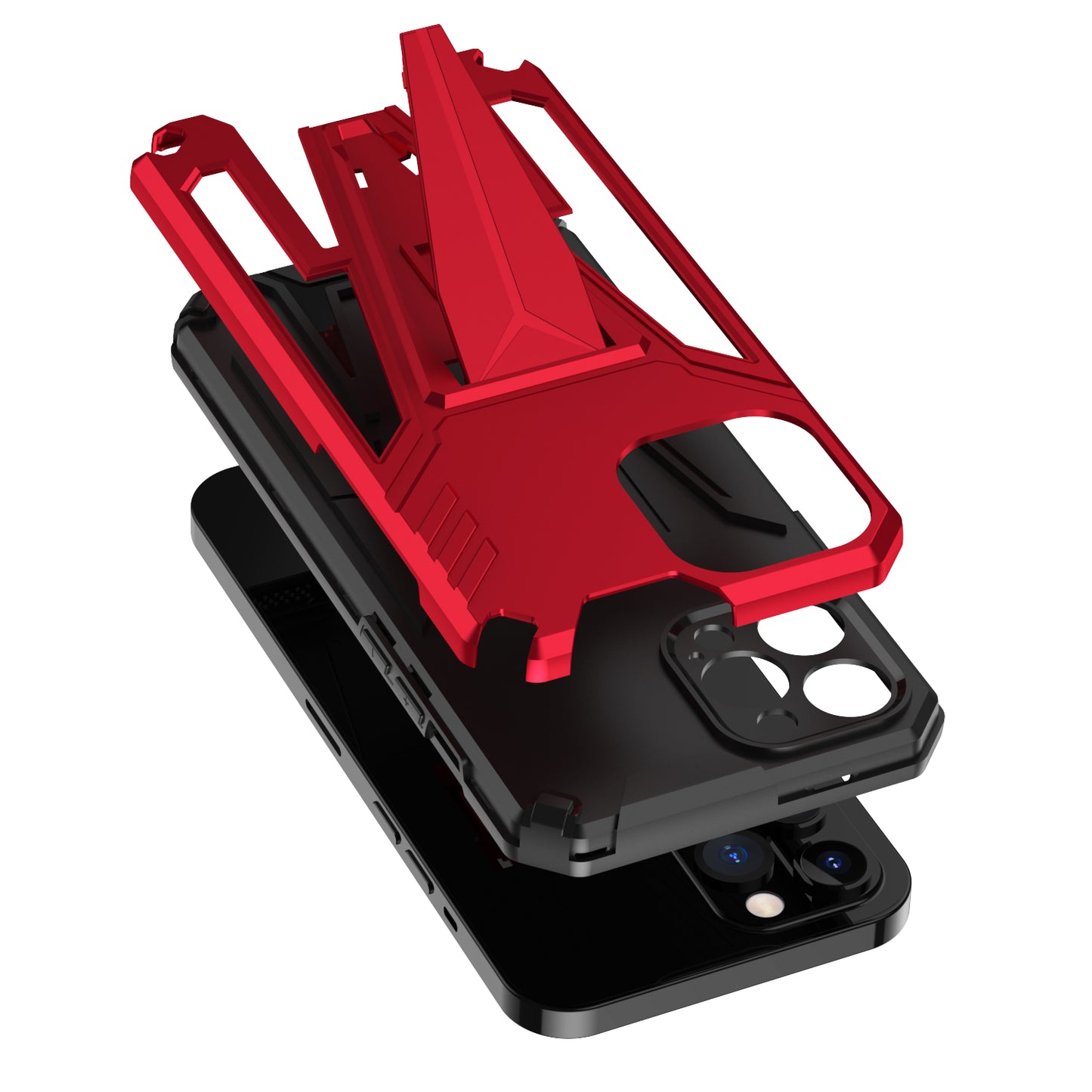 Apple iPhone SE 3 (2022) SE/8/7 Alien Design Shockproof Kickstand Magnetic Hybrid Case Cover - Red (1105163)