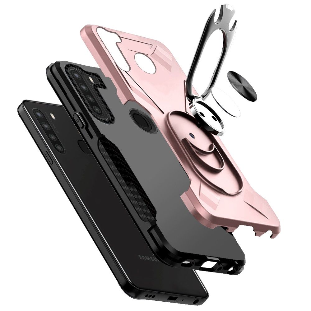 Samsung Galaxy A11 Beer Opener Magnetic Ring Kickstand Cover Case - Rose Gold (1100519)