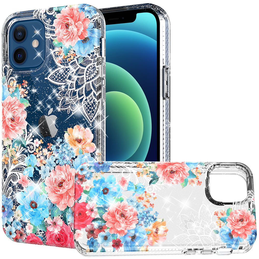 Apple iPhone XR BLOOM 2.5mm Floral Glitter TPU Design Case Cover - I (1102727)