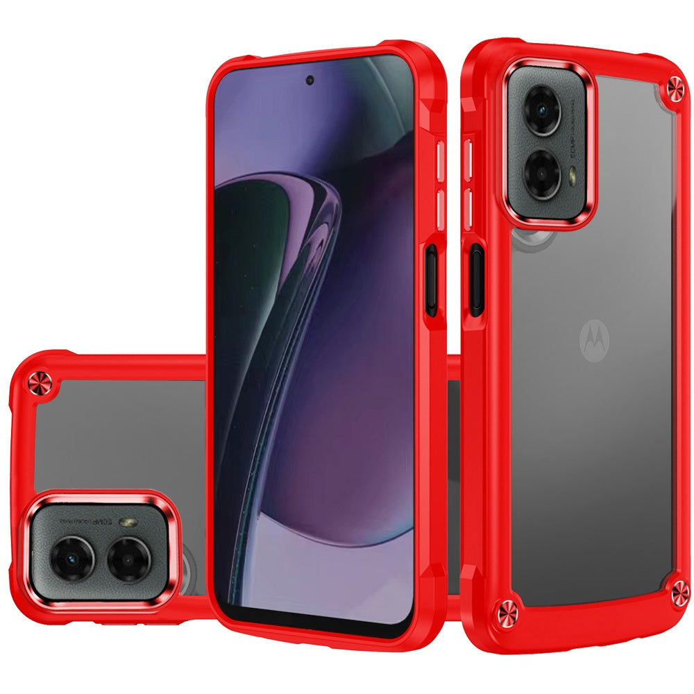 Motorola Moto G Stylus 5G 2024 Ultimate CaseX Transparent Hybrid Case with Metal Buttons And Camera Edges - Red (1106968)