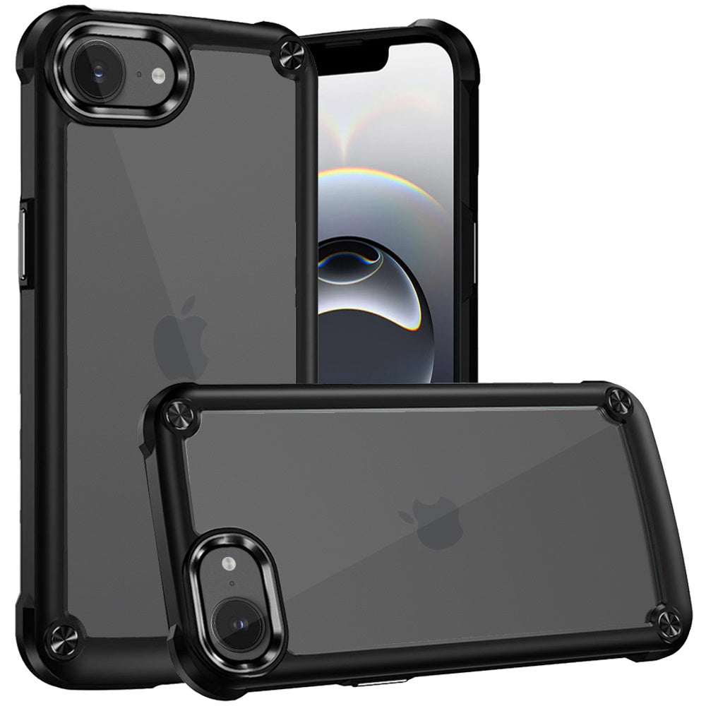 iPhone 17E / 16E / SE4 Ultimate CaseX Transparent Hybrid Case with Metal Buttons And Camera Edges - Black ( 1107763) (MSRP $49.99)
