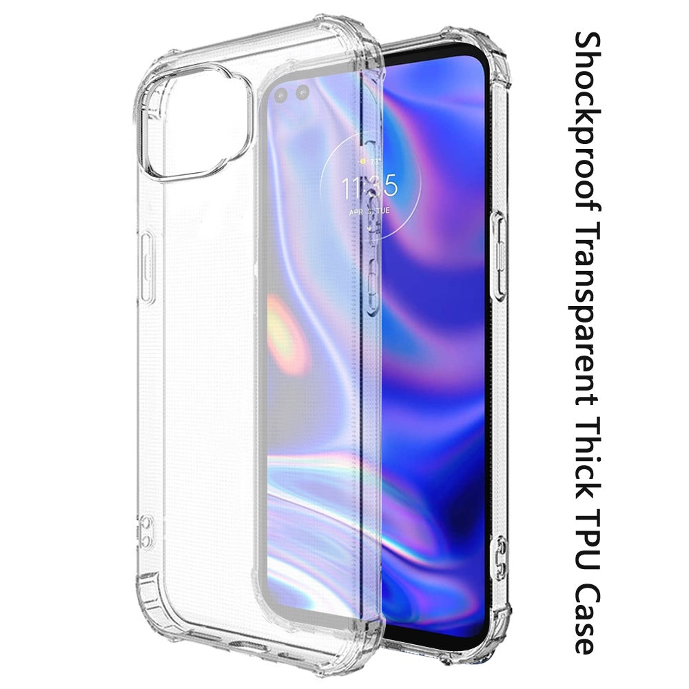 Moto One 5G, Moto G 5G Plus Shockproof Transparent Thick TPU Case Cover - Clear (1101975)
