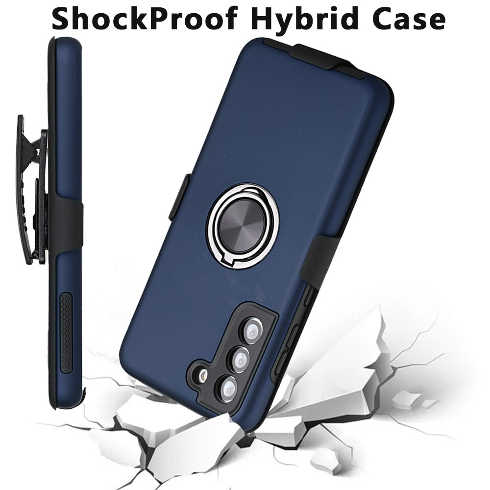 Samsung Galaxy S21 FE 3in1 CHIEF Combo Holster Clip Stand Hybrid Case Cover - Blue (1102630)
