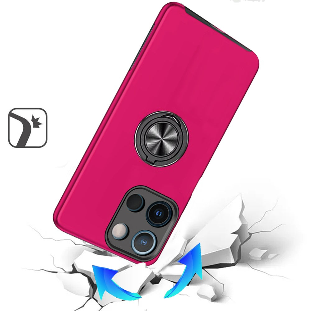 Motorola Moto G 5G 2025 CHIEF Oil Painted Magnetic Ring Stand Hybrid Case Cover - Hot Pink (1107791)