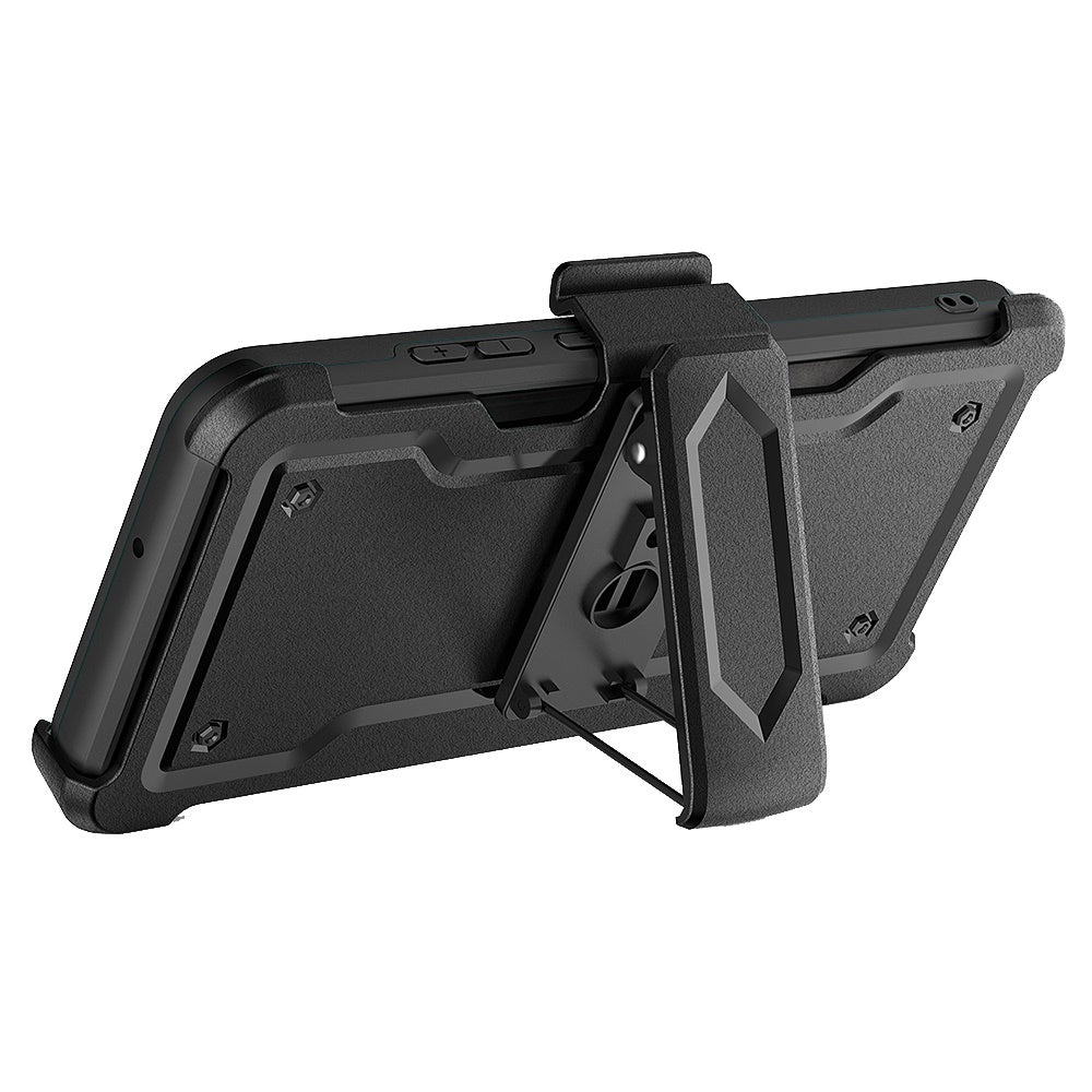 Motorola MOTO G 5G 2023 CARD Holster with Kickstand Clip Hybrid Case Cover - Black (1105836)