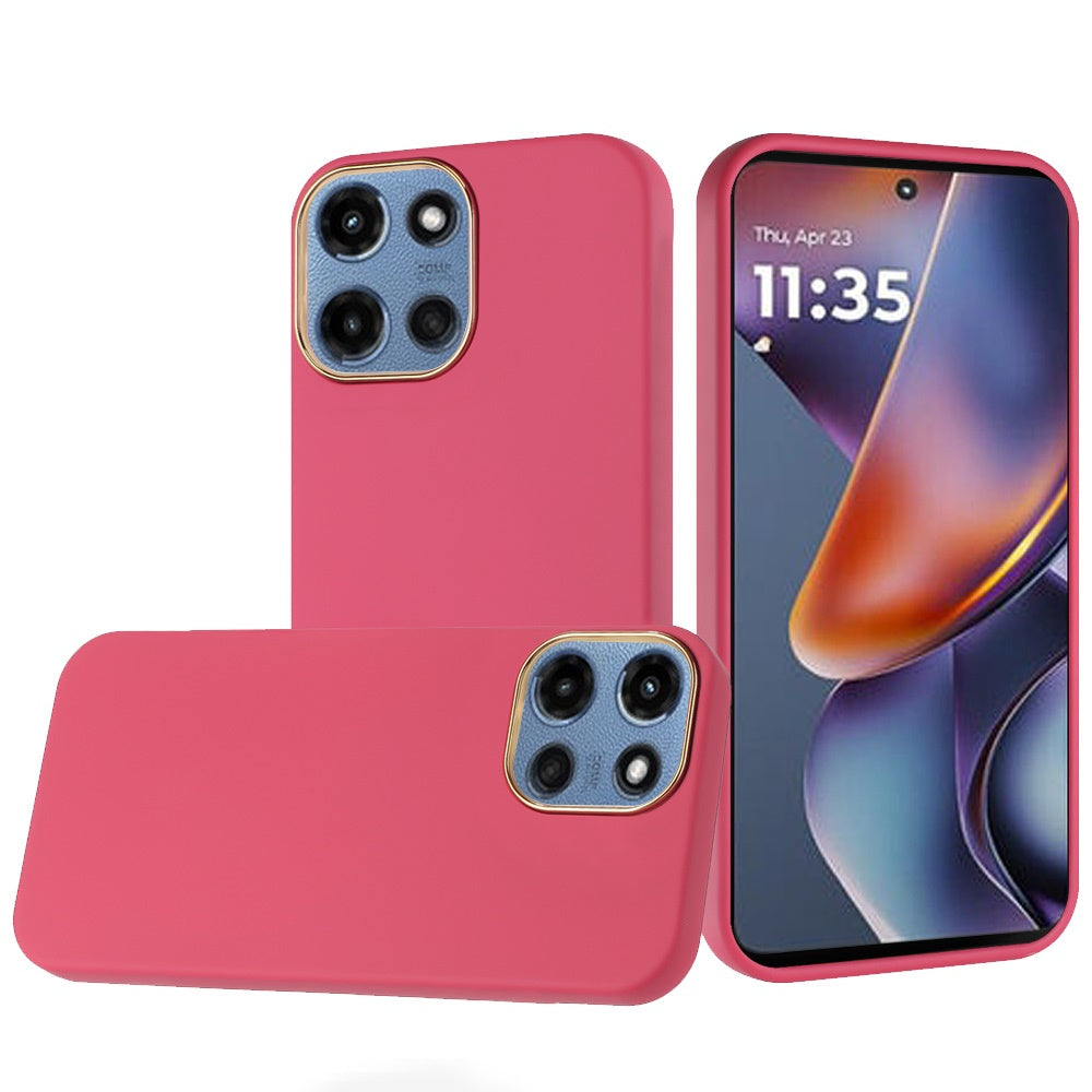 Motorola Moto G 5G 2025 Classy Slick Chromed Around Hybrid Case Cover - Hot Pink ( 1103608) (MSRP $49.99)