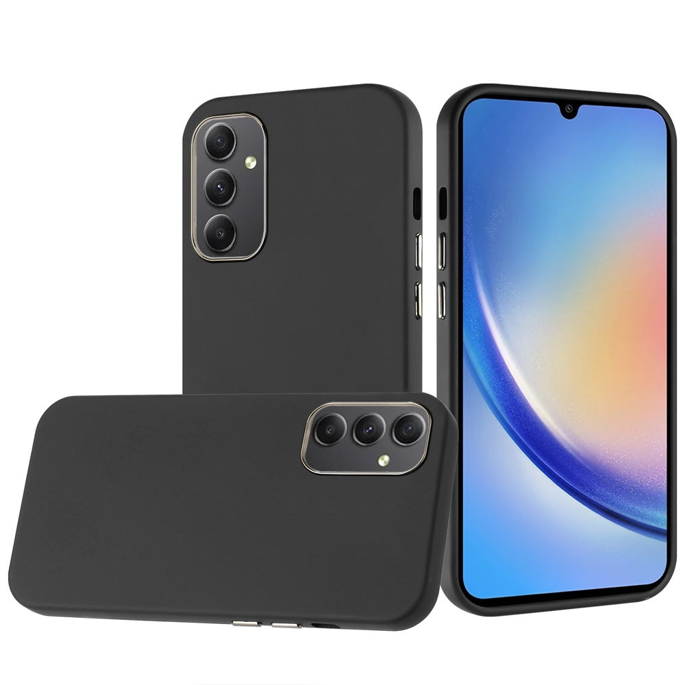 Samsung A15 5G Classy Slick Chromed Around Hybrid Case Cover - Black (1103047) (MSRP 39.99)
