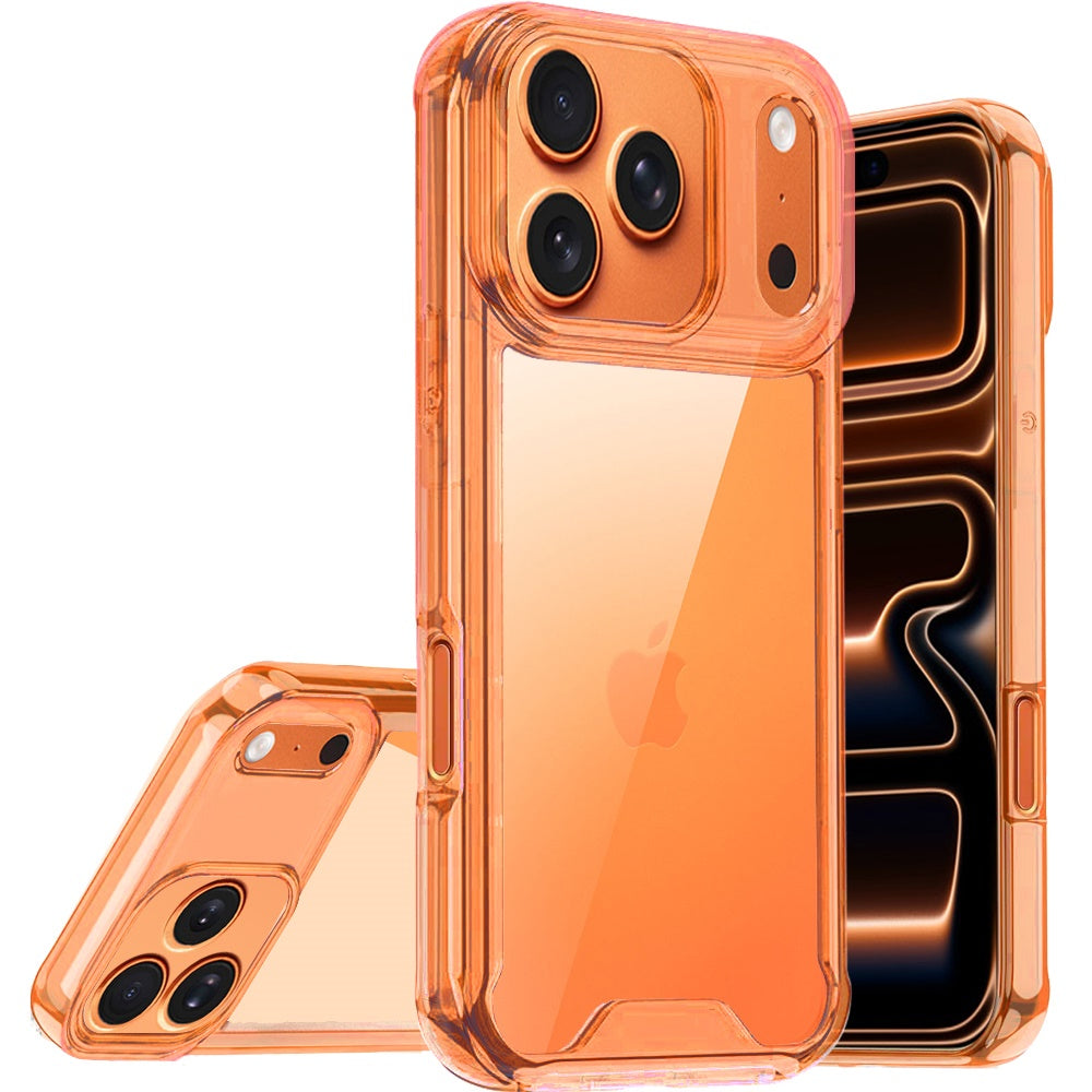 iPhone 17 Pro Max Colored Shockproof Transparent Hard PC TPU Hybrid Case Cover - Cosmic Orange (11037771) ($49.99 MSRP)