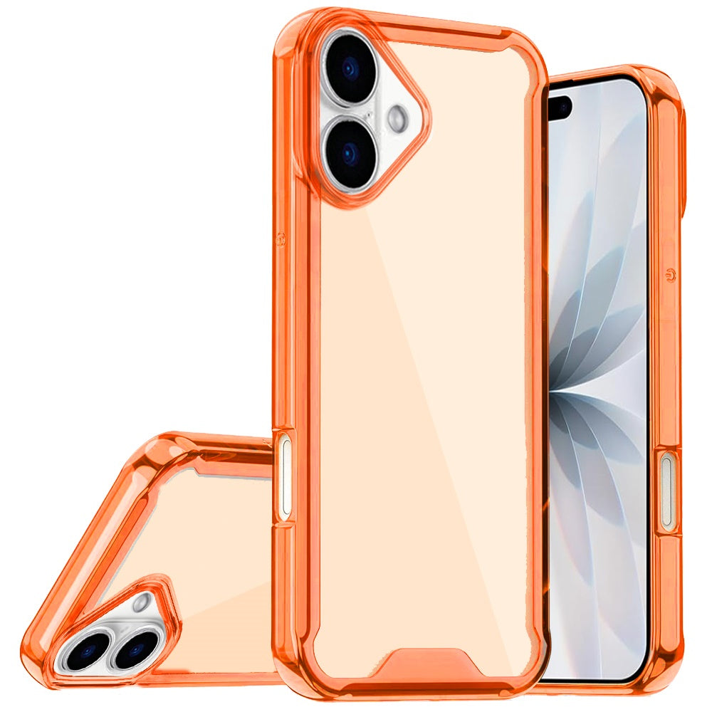 iPhone 17 Colored Shockproof Transparent Hard PC TPU Hybrid Case Cover - Cosmic Orange ( 1103624) (MSRP $39.99)