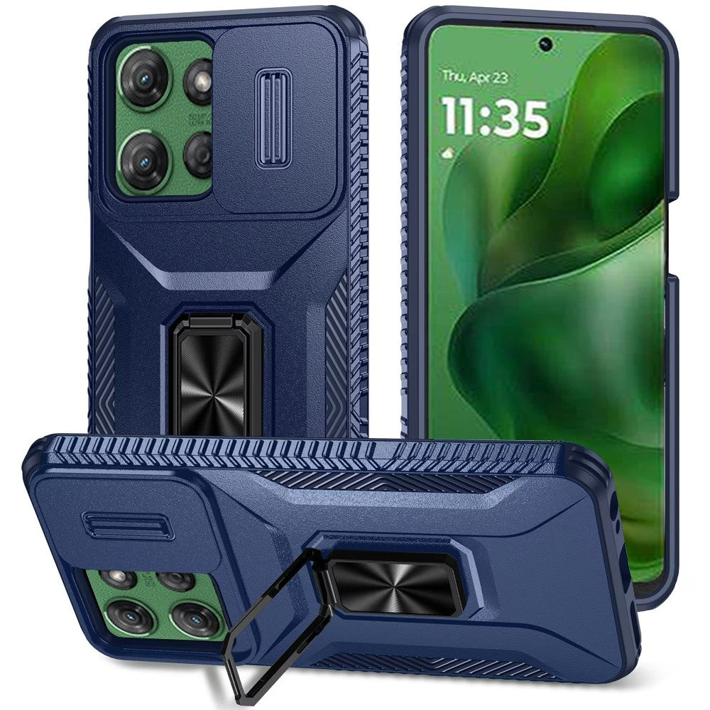 Motorola Moto G Power 5G 2025 Complete Magnetic Metal Ring Stand Camera Protection Hybrid - Blue (1102633)