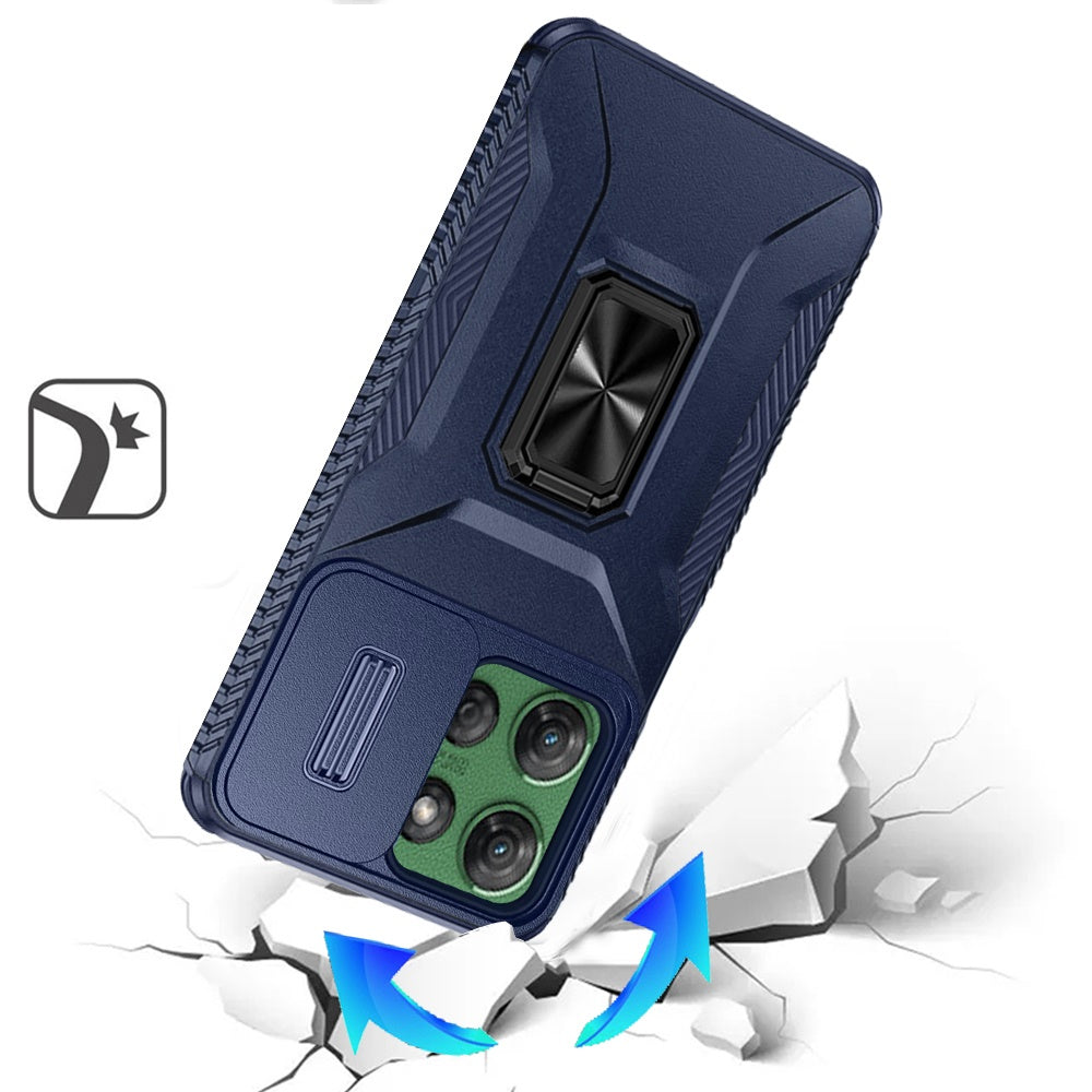 Motorola Moto G Power 5G 2025 Complete Magnetic Metal Ring Stand Camera Protection Hybrid - Blue (1102633)