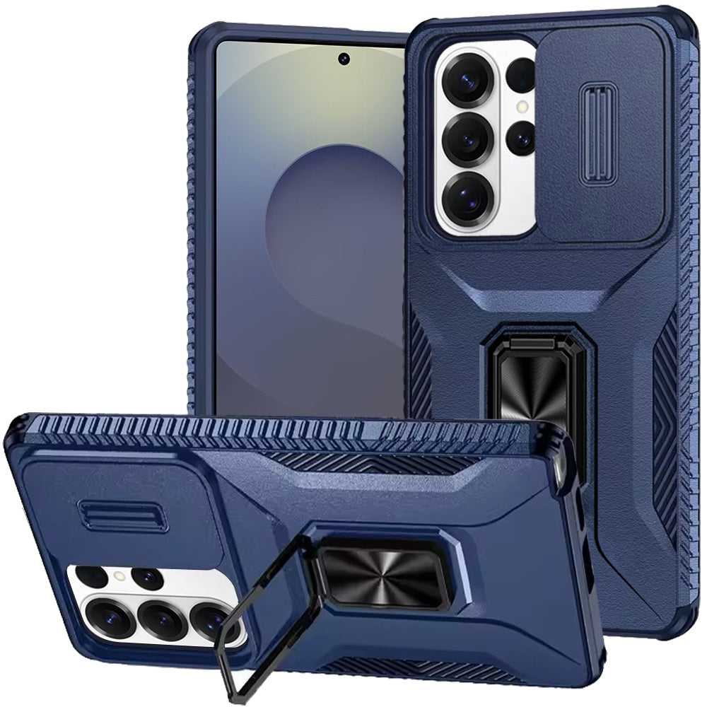 Samsung s26 Ultra Complete Magnetic Metal Ring Stand Camera Protection Hybrid - Blue ( 1107827) (MSRP $49.99)
