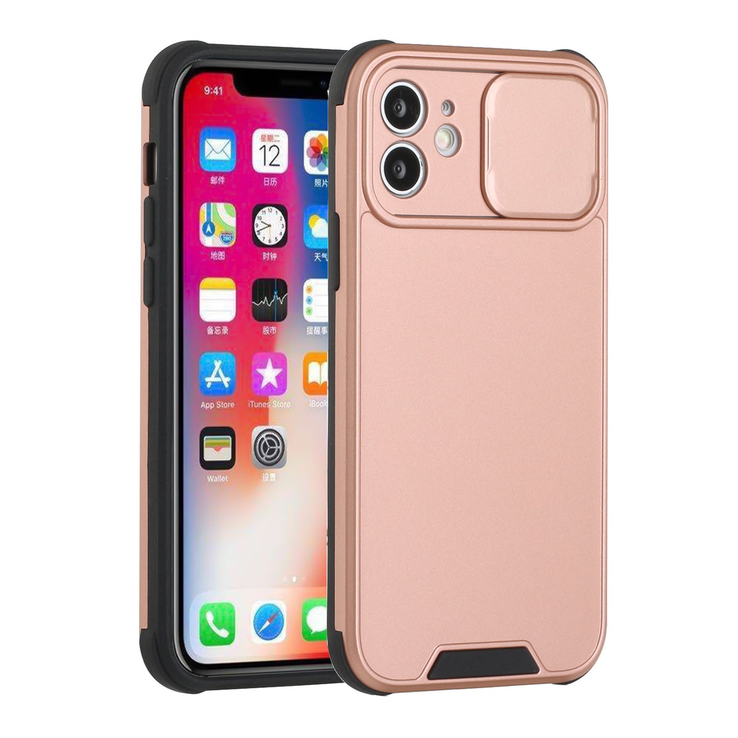 Apple iPhone 13 Pro Max Heavy Duty Camera Protection Shockproof Hybrid Case Cover - Rose Gold (1102747)