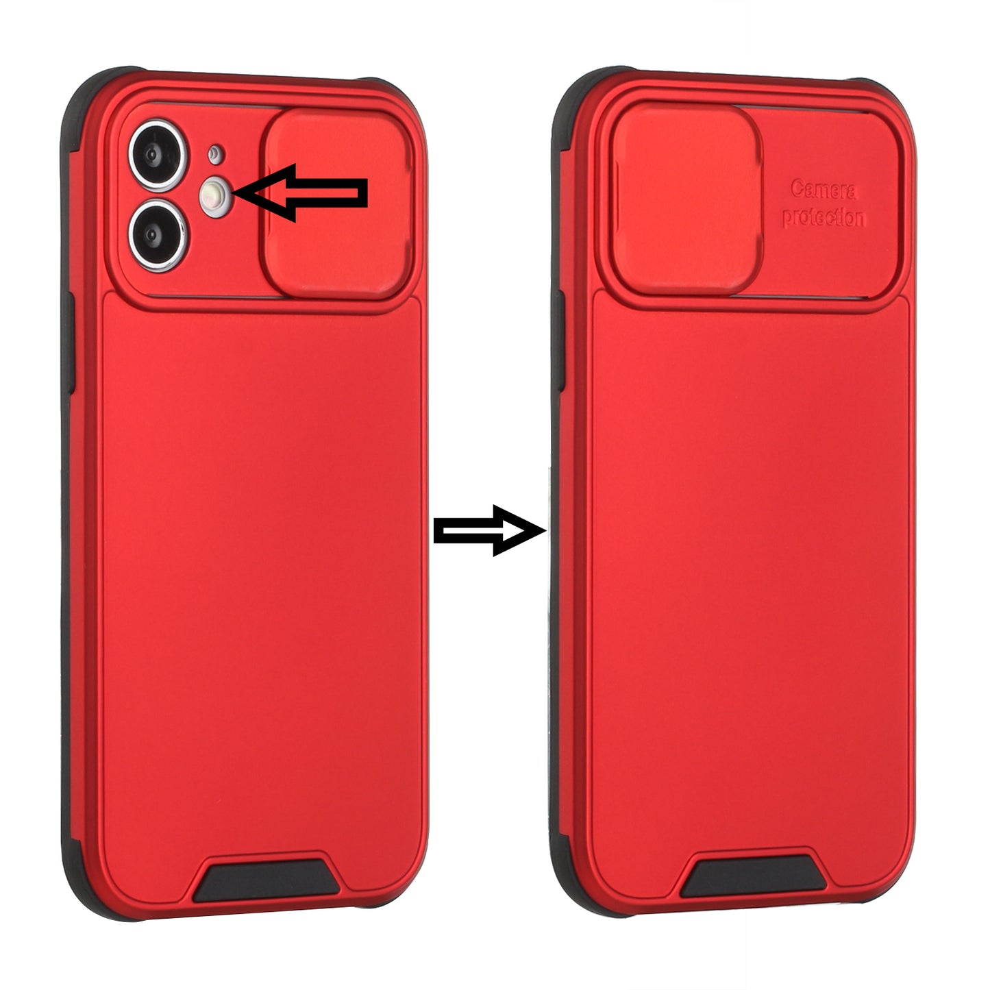 Apple iPhone 13 Pro Max Heavy Duty Camera Protection Shockproof Hybrid Case Cover - Red (1102746)